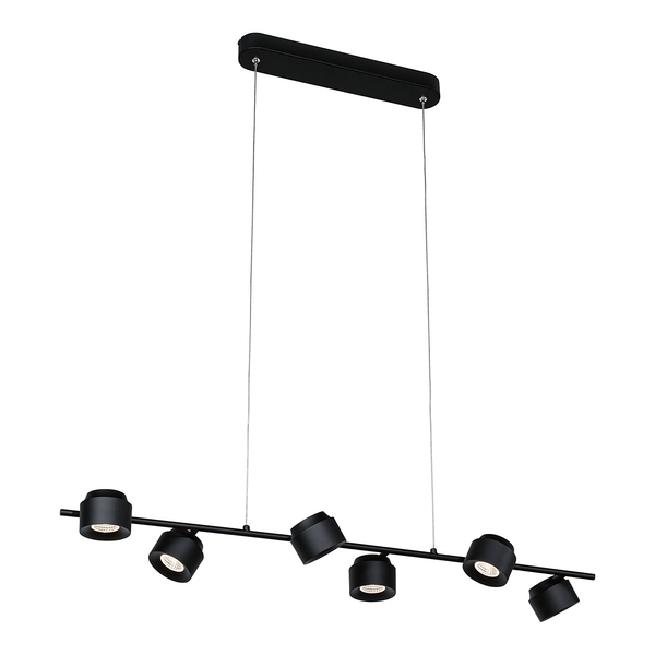 Pendelleuchte Puric Pane Wire ZB - Aluminium - Schwarz - 6-flammig