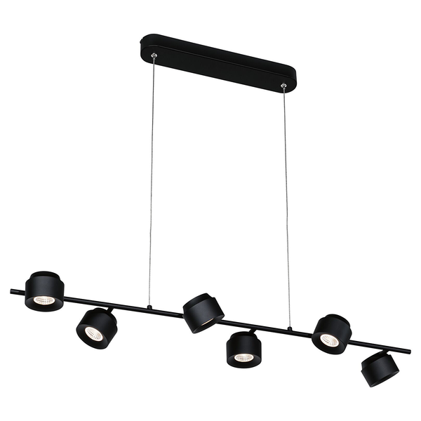 Pendelleuchte Puric Pane Wire ZB - Aluminium - Schwarz - 6-flammig
