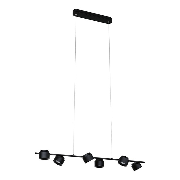 Pendelleuchte Puric Pane Wire ZB - Aluminium - Schwarz - 6-flammig