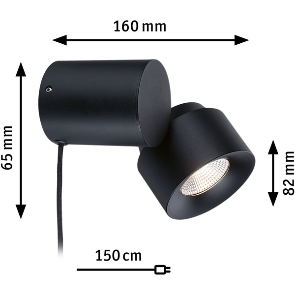 Wandleuchte Puric Pane ZB - Aluminium - Schwarz - 1-flammig