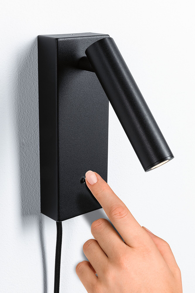 Wandleuchte Hulda - Aluminium - 1-flammig - Schwarz