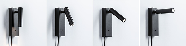 Wandleuchte Hulda - Aluminium - 1-flammig - Schwarz