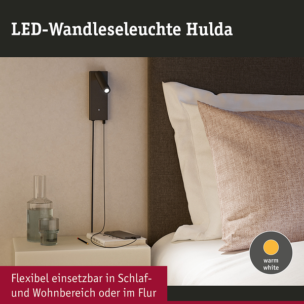 Wandleuchte Hulda - Aluminium - 1-flammig - Schwarz