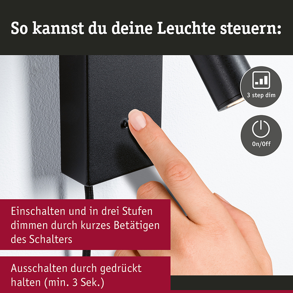 Wandleuchte Hulda - Aluminium - 1-flammig - Schwarz