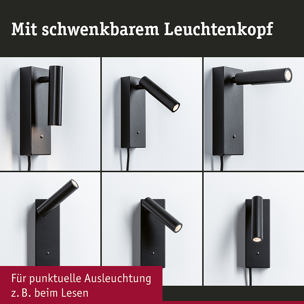 Wandleuchte Hulda - Aluminium - 1-flammig - Schwarz