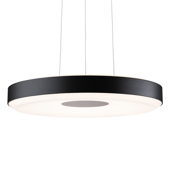 Pendelleuchte Puric Pane Wire ZB Rund - Aluminium - Schwarz - 1-flammig