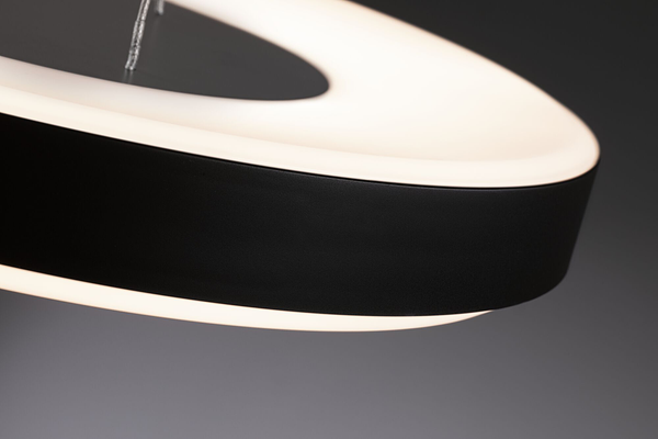 Pendelleuchte Puric Pane Wire ZB Rund - Aluminium - Schwarz - 1-flammig