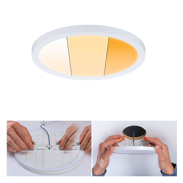 Deckenleuchte Areo 3-Step-Dim Rund - Kunststoff - 1-flammig - Weiß - Durchmesser: 18 cm - Warmweiß - Universalweiß