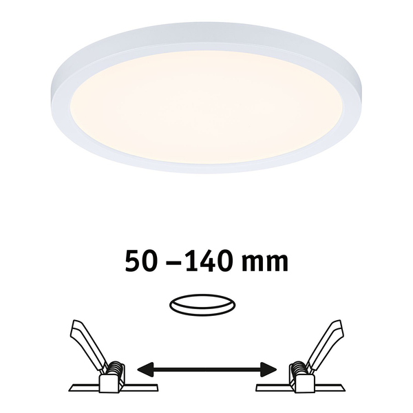 Deckenleuchte Areo Rund - Kunststoff - 1-flammig - Weiß - Durchmesser: 18 cm - Warmweiß