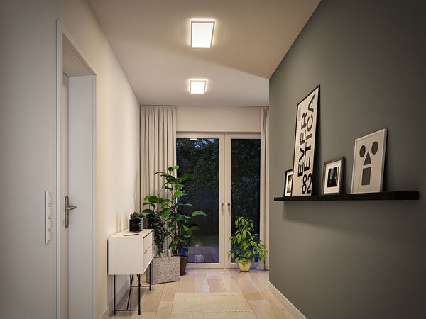LED-Deckenleuchte Atria Shine Panel - Aluminium - Weiß - 1-flammig - Universalweiß