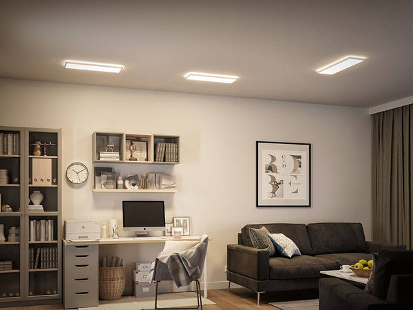 LED-Deckenleuchte Atria Shine Panel - Aluminium - Weiß - 1-flammig - Universalweiß