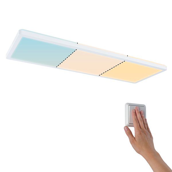 LED-Deckenleuchte Atria Shine Panel - Aluminium - Weiß - 1-flammig - Warmweiß - Universalweiß