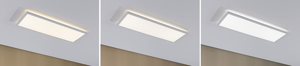 LED-Deckenleuchte Atria Shine Panel - Aluminium - Weiß - 1-flammig - Warmweiß - Universalweiß
