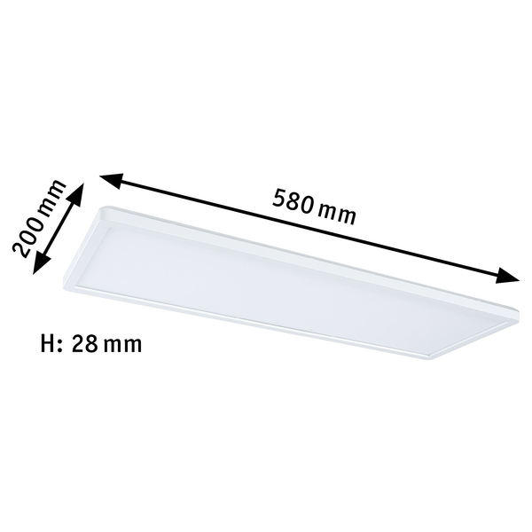 LED-Deckenleuchte Atria Shine Panel - Aluminium - Weiß - 1-flammig - Warmweiß - Universalweiß