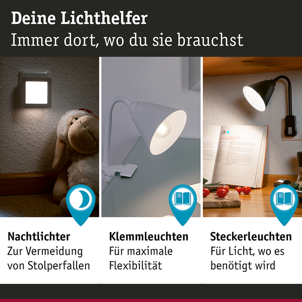 Nachtlicht Esby - Kunststoff - Weiß