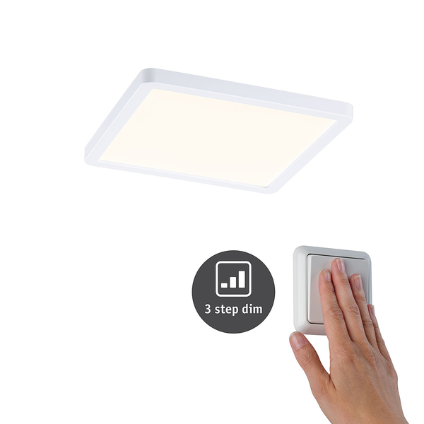 Deckenleuchte Areo 3-Step-Dim - Kunststoff - Weiß - 1-flammig - 18 x 2.6 cm - Warmweiß