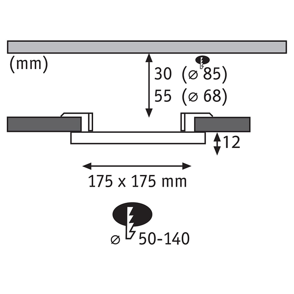 Deckenleuchte Areo 3-Step-Dim - Kunststoff - Weiß - 1-flammig - 18 x 2.6 cm - Warmweiß