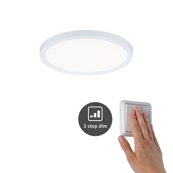 Deckenleuchte Areo 3-Step-Dim Rund - Kunststoff - 1-flammig - Weiß - Durchmesser: 18 cm - Universalweiß