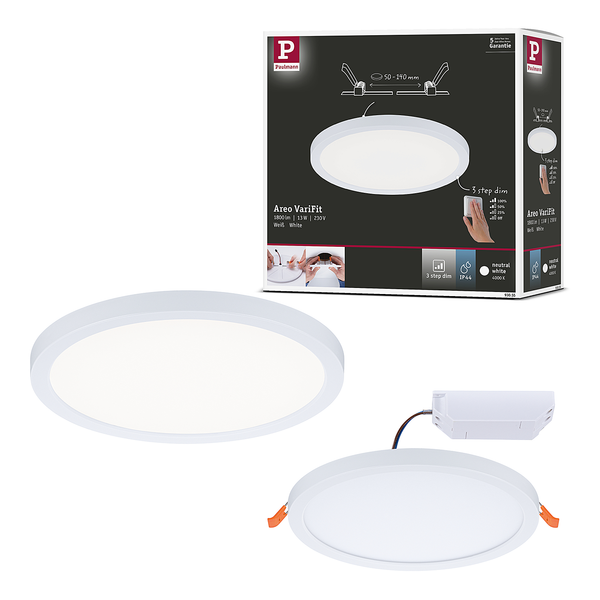 Deckenleuchte Areo 3-Step-Dim Rund - Kunststoff - 1-flammig - Weiß - Durchmesser: 18 cm - Universalweiß
