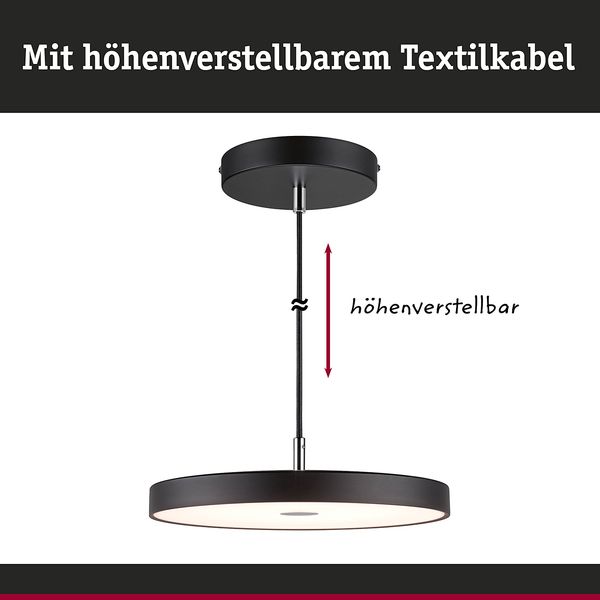 Pendelleuchte Hildor - Aluminium / Kunststoff - Schwarz - 1-flammig