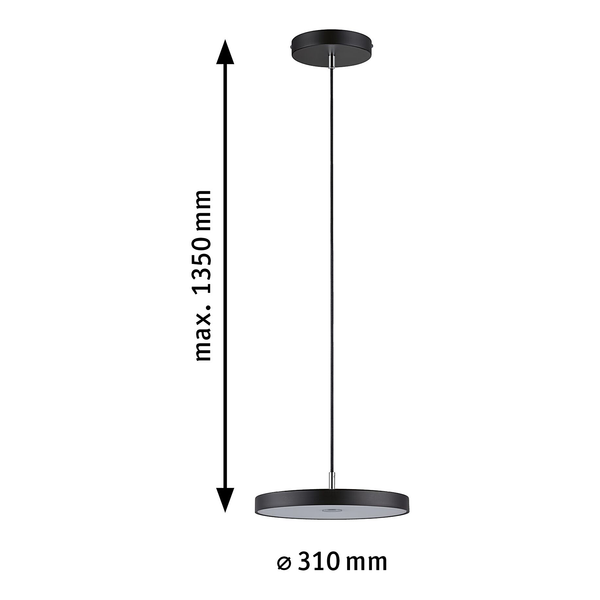 Pendelleuchte Hildor - Aluminium / Kunststoff - Schwarz - 1-flammig