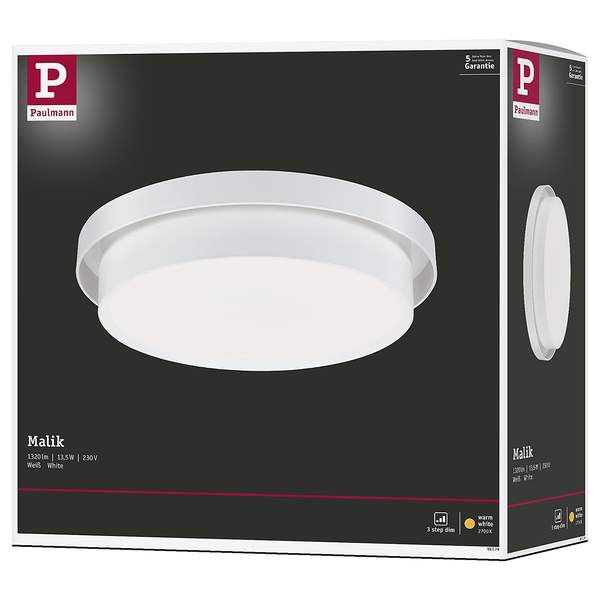 Deckenleuchte Malik - Kunststoff - 1-flammig - Weiß