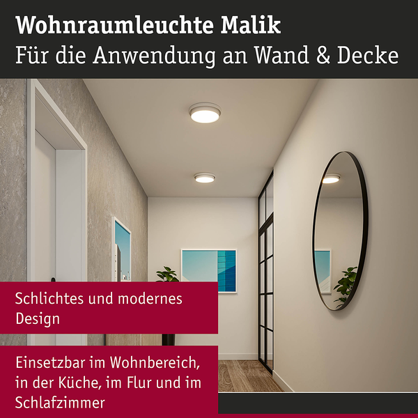 Deckenleuchte Malik - Kunststoff - 1-flammig - Weiß
