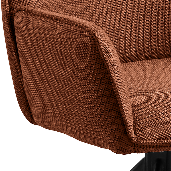 Drehbarer Armlehnenstuhl SUNDET 2er-Set - Strukturstoff Badia: Terracotta