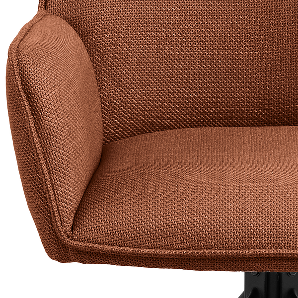 Drehbarer Armlehnenstuhl SUNDET 2er-Set - Strukturstoff Badia: Terracotta