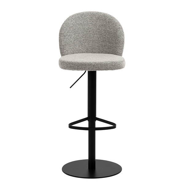 Barstuhl Carreras - Bouclé / Stahl - Grau / Schwarz