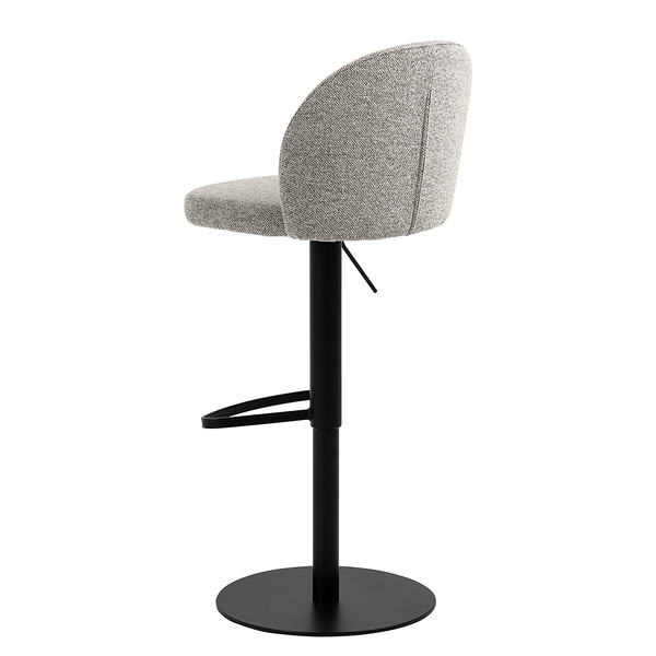 Barstuhl Carreras - Bouclé / Stahl - Grau / Schwarz