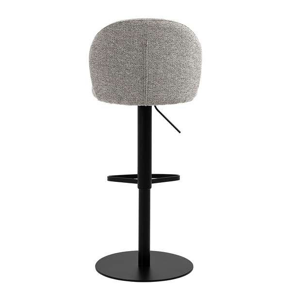 Barstuhl Carreras - Bouclé / Stahl - Grau / Schwarz