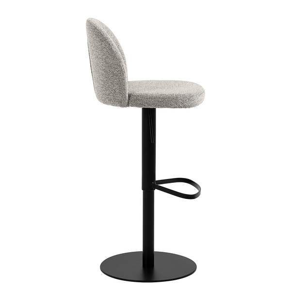 Barstuhl Carreras - Bouclé / Stahl - Grau / Schwarz