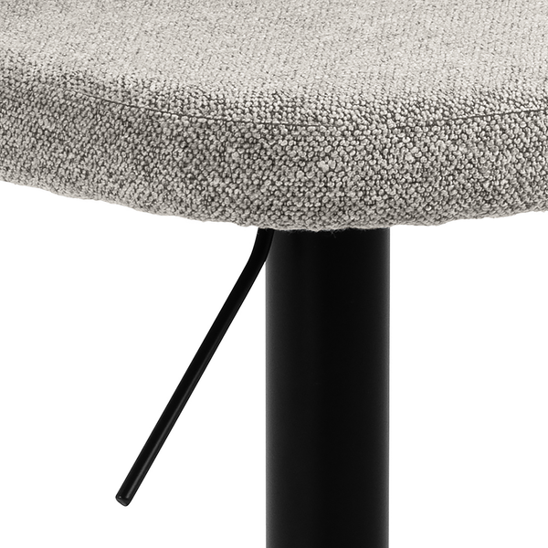 Barstuhl Carreras - Bouclé / Stahl - Grau / Schwarz