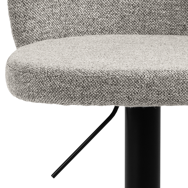 Barstuhl Carreras - Bouclé / Stahl - Grau / Schwarz