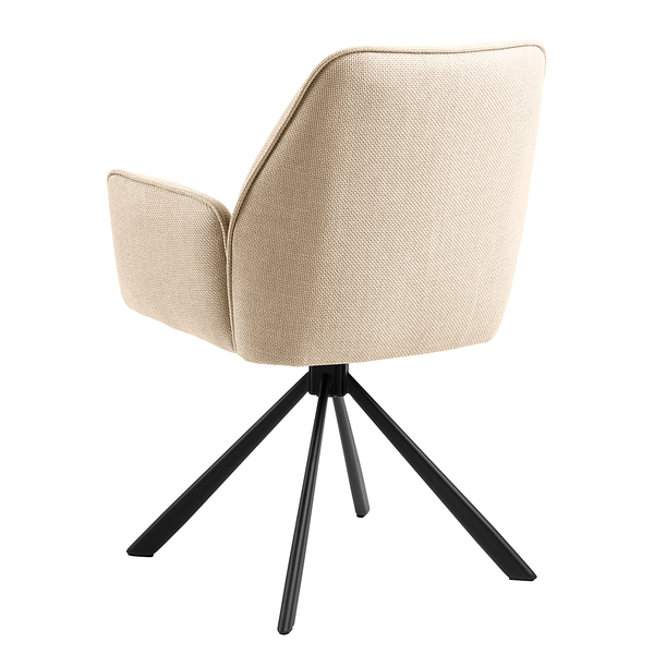 Drehbarer Armlehnenstuhl SUNDET 2er-Set - Strukturstoff Badia: Beige