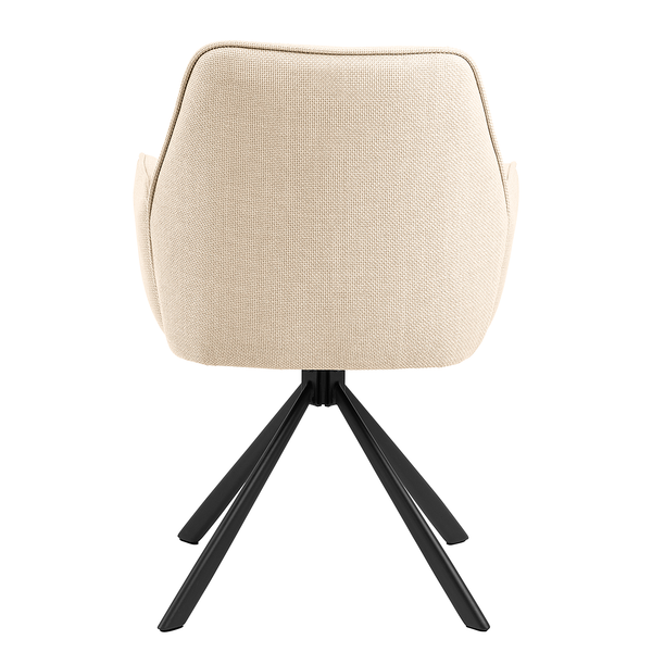 Drehbarer Armlehnenstuhl SUNDET 2er-Set - Strukturstoff Badia: Beige