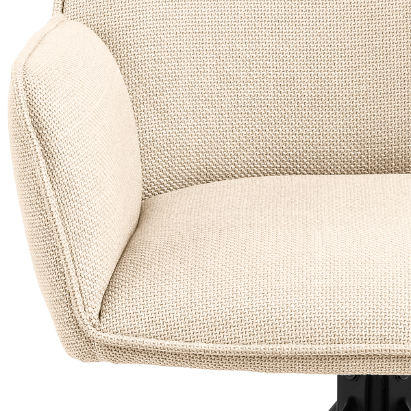 Drehbarer Armlehnenstuhl SUNDET 2er-Set - Strukturstoff Badia: Beige
