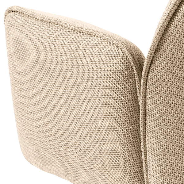Drehbarer Armlehnenstuhl SUNDET 2er-Set - Strukturstoff Badia: Beige