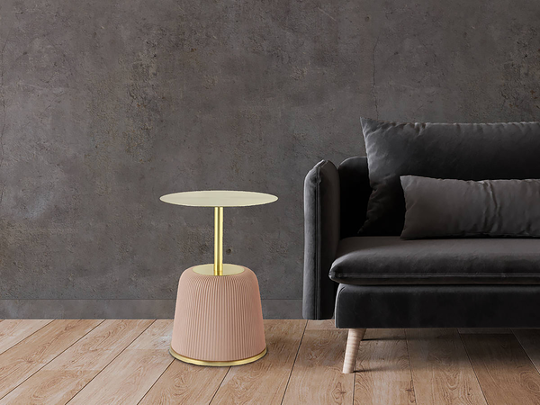 Beistelltisch Jokai 300 - Eisen / Dekor - Rosa