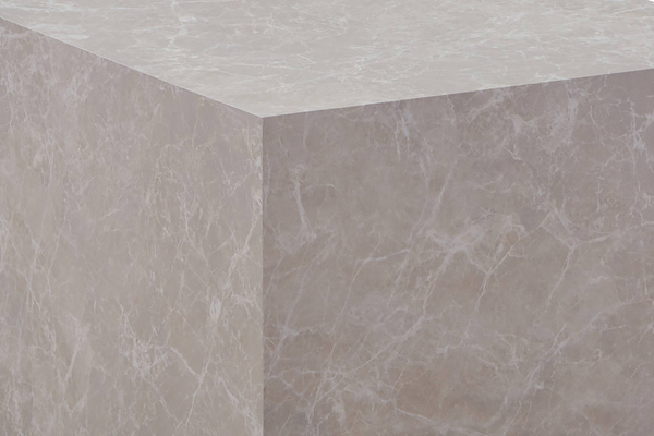 Beitelltisch Cuboid 100 - Mamoroptik - Beige