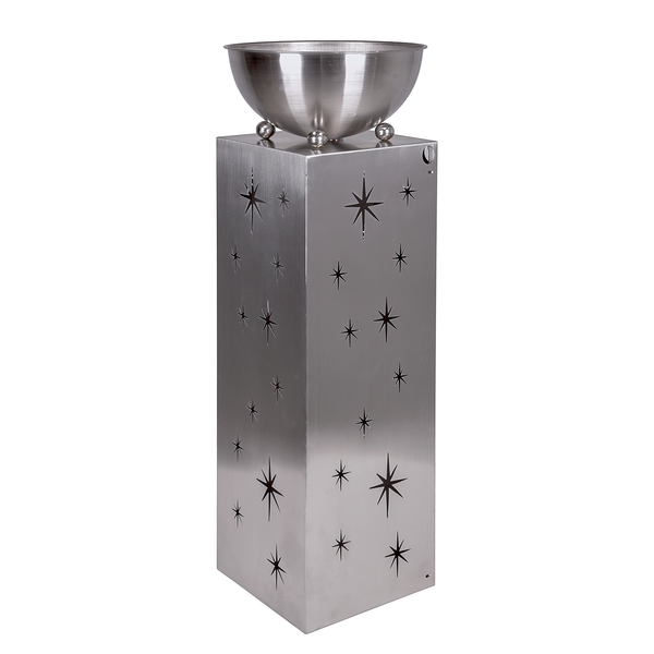 LED-Pflanzsäule Sterne - Edelstahl - Silber