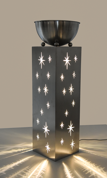 LED-Pflanzsäule Sterne - Edelstahl - Silber