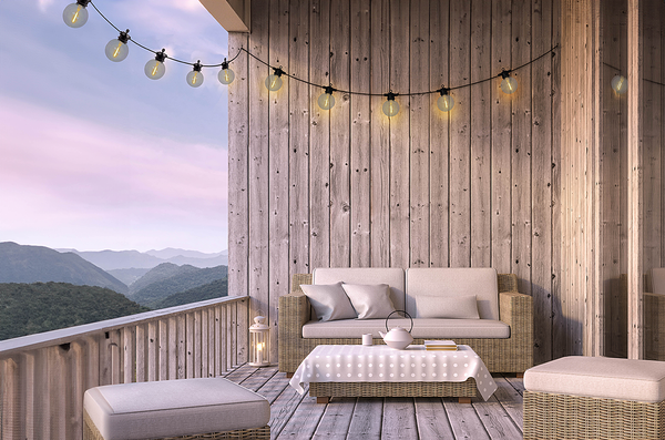 Solar-Lichterkette Cadena - Kunststoff - Schwarz - 10-flammig - Warmweiß