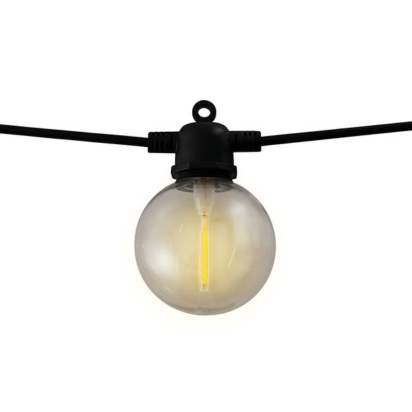 Solar-Lichterkette Cadena - Kunststoff - Schwarz - 10-flammig - Warmweiß