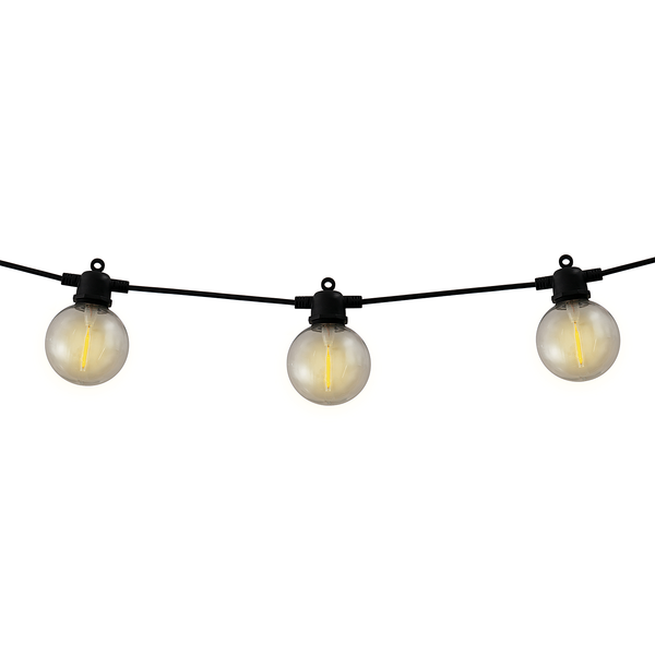 Solar-Lichterkette Cadena - Kunststoff - Schwarz - 10-flammig - Warmweiß