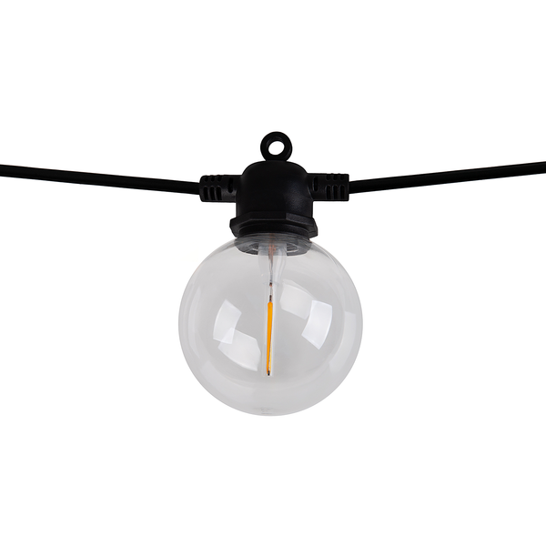 Solar-Lichterkette Cadena - Kunststoff - Schwarz - 10-flammig - Warmweiß