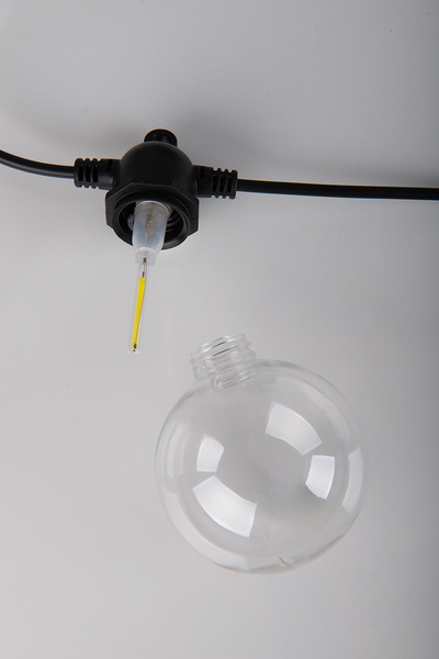 Solar-Lichterkette Cadena - Kunststoff - Schwarz - 10-flammig - Warmweiß