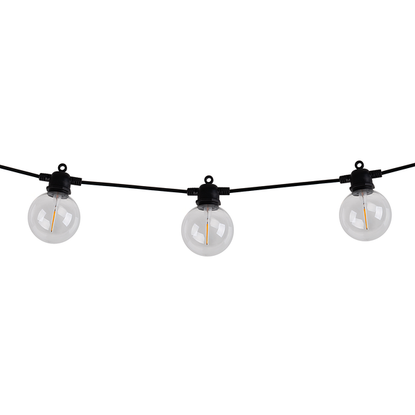 Solar-Lichterkette Cadena - Kunststoff - Schwarz - 10-flammig - Warmweiß