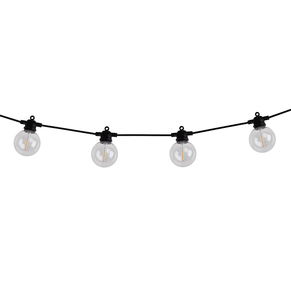 Solar-Lichterkette Cadena - Kunststoff - Schwarz - 10-flammig - Warmweiß